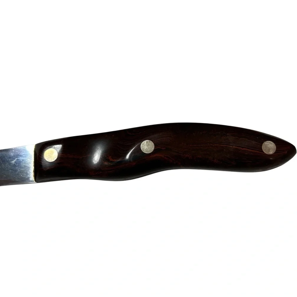 Cutco Silver Serrated Knife brown